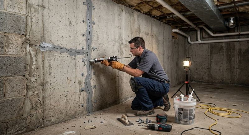 Basement Crack Repair in Bucks County, PA