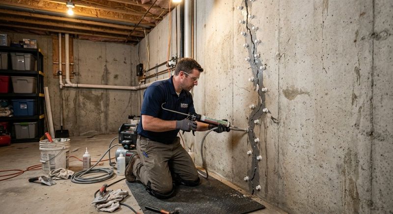 Basement Crack Repair in Bucks County, PA