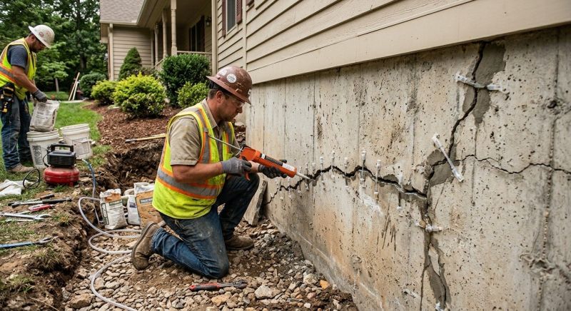 Cracked Foundation Repair in Allentown, NJ