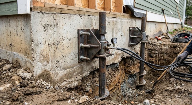 Foundation Pier Leveling in Bucks County, PA