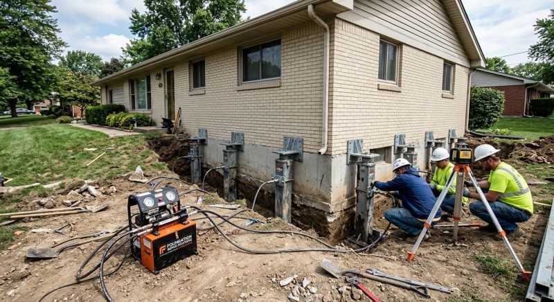 Foundation Pier Leveling in Bucks County, PA