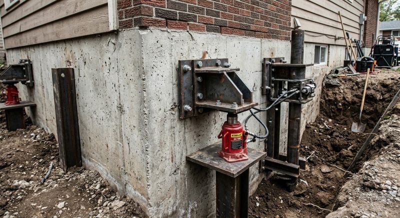 Foundation Pier Leveling in Bucks County, PA
