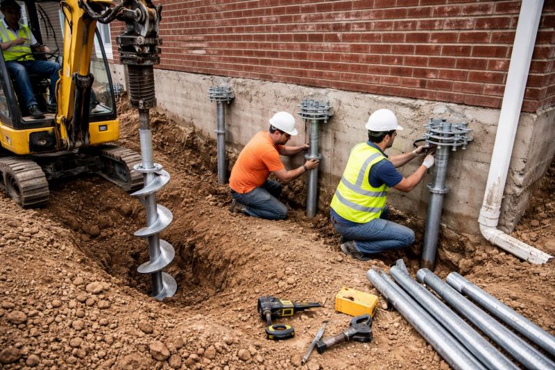 Helical Piers Installation in Bucks County, PA