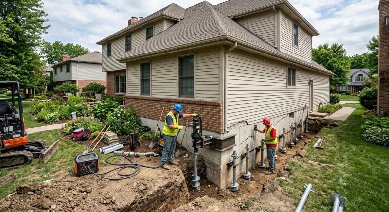 Helical Piers Installation in Bucks County, PA