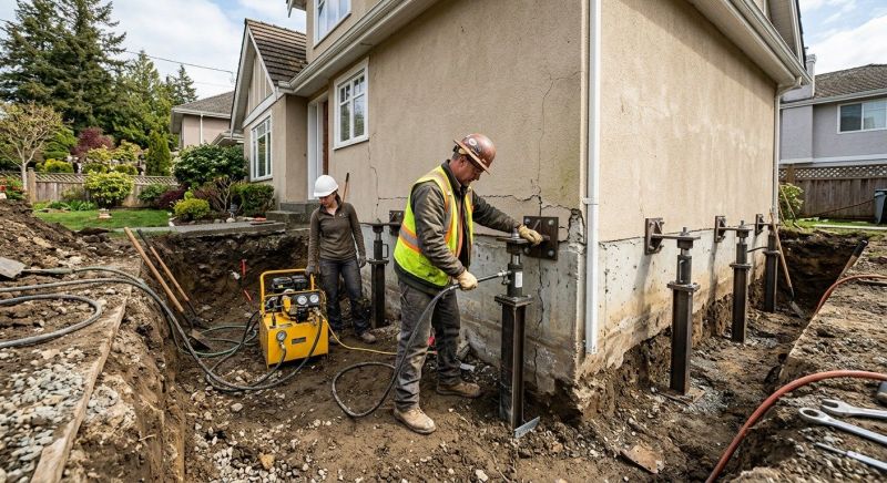 Sinking Foundation Repair in Upper Darby, PA